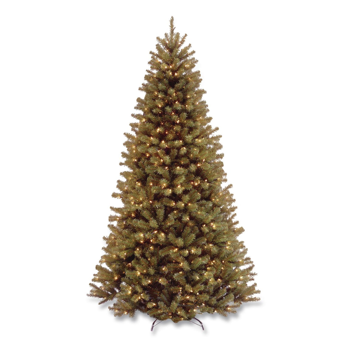 National Tree Company® Pre-Lit North Valley Spruce Tree, 39" x 39" x 72", Green Tree, Green Tree Stand (NTTNRV730060)
