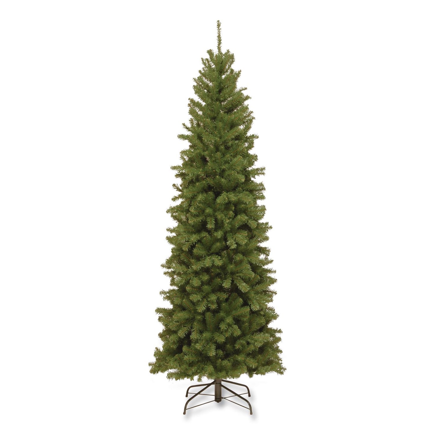 National Tree Company® North Valley Spruce Pencil Slim Tree, 32" x 32" x 90", Green Tree, Green Tree Stand (NTTNRV750575)