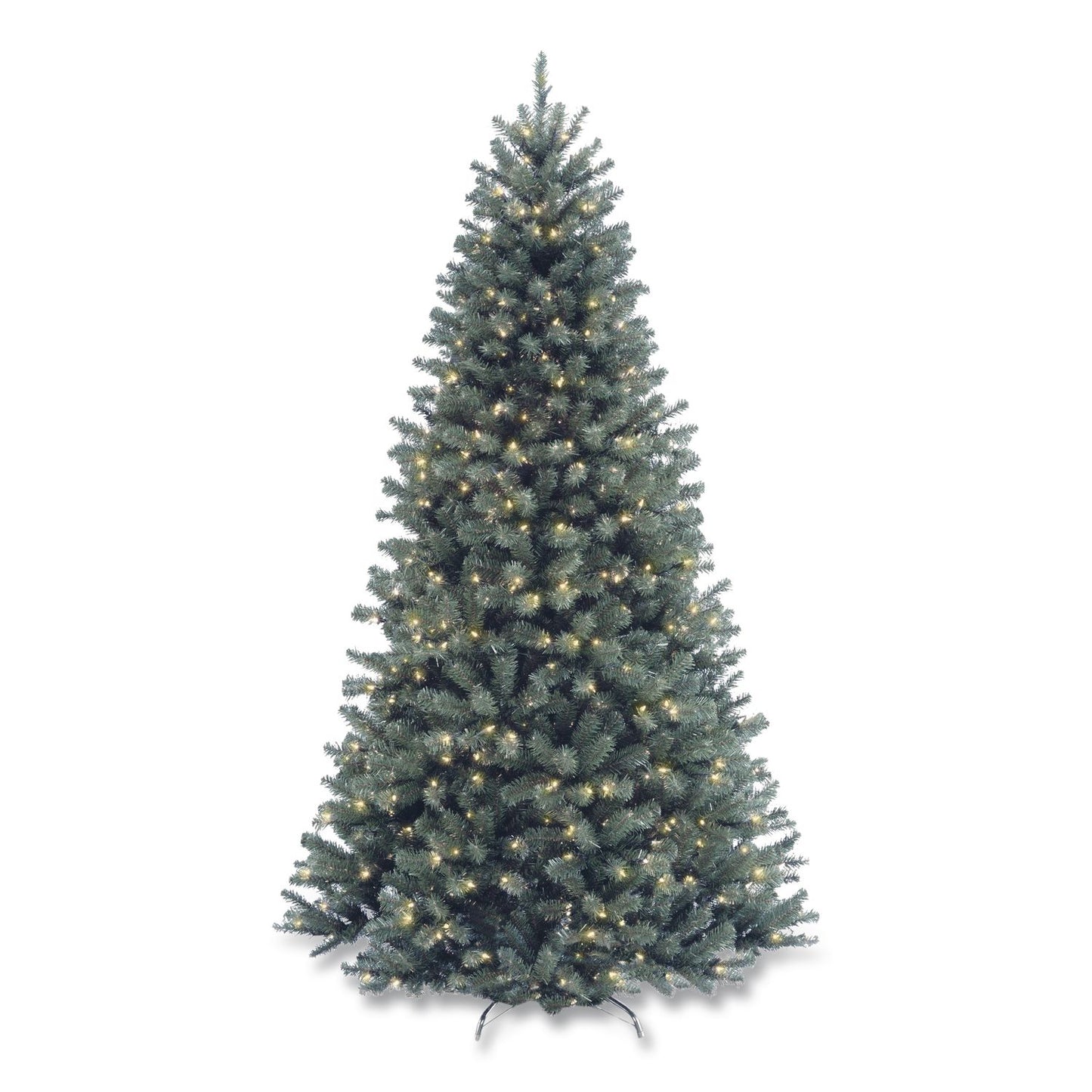 National Tree Company® Pre-Lit North Valley Spruce Blue Tree, 42" x 42" x 78", Blue Tree, Green Tree Stand (NTTNRVB730665)