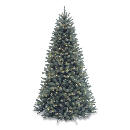 National Tree Company® Pre-Lit North Valley Spruce Blue Tree, 42" x 42" x 78", Blue Tree, Green Tree Stand (NTTNRVB730665)