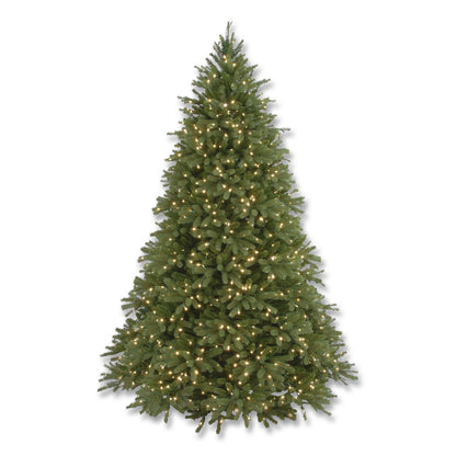 National Tree Company® Pre-Lit Grande Fir Pencil Slim Tree, 78" x 78" x 108", Green Tree, Green Tree Stand (NTTPEJF130090)