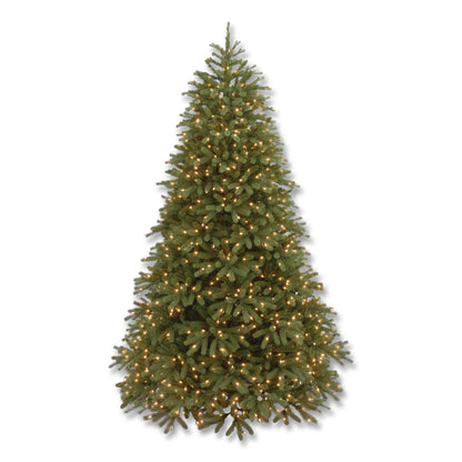 National Tree Company® Pre-Lit Jersey Fraser Fir Medium Tree, 48" x 48" x 78", Green Tree, Green Tree Stand (NTTPEJF130265)