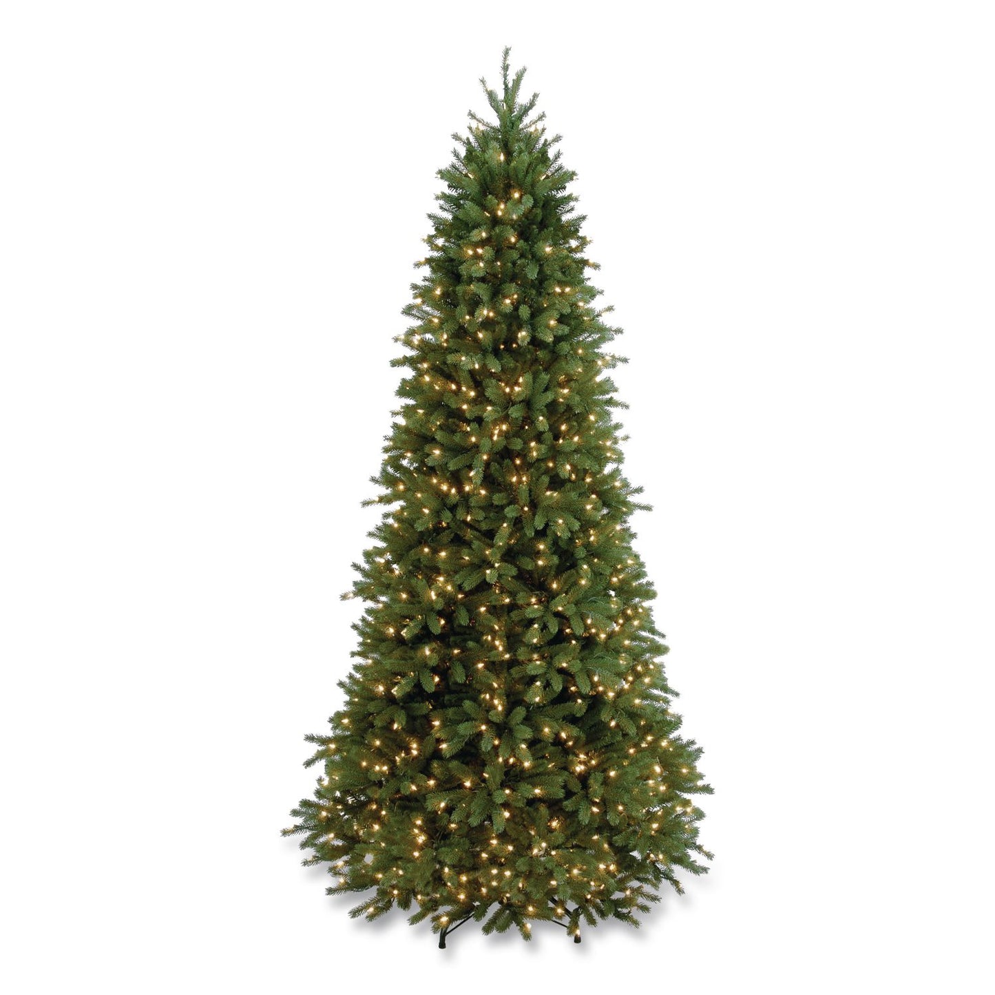 National Tree Company® Pre-Lit Jersey Fraser Fir Slim Tree, 57" x 57" x 108", Green Tree, Green Tree Stand (NTTPEJF130490)