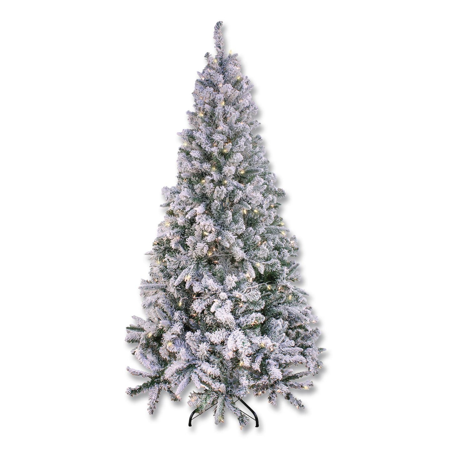 National Tree Company® Pre-Lit Snowy Mixed Pine Tree, 44" x 44" x 78", Green Tree, Green Tree Stand (NTTPEMX230265F)