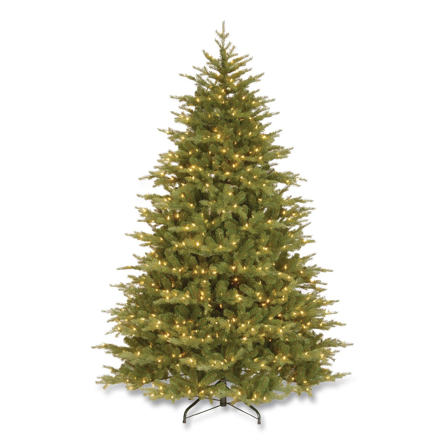 National Tree Company® Pre-Lit Nordic Spruce Medium Tree, 69" x 69" x 108", Green Tree, Green Tree Stand (NTTPENS130790)