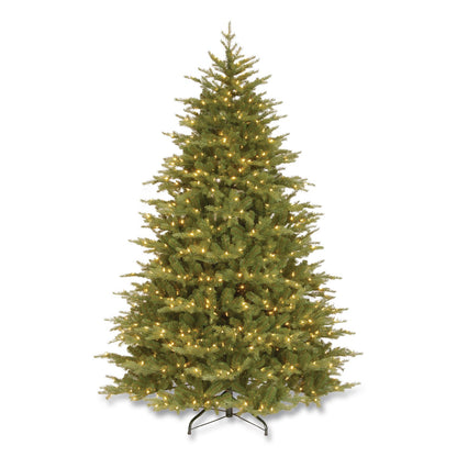 National Tree Company® Pre-Lit Nordic Spruce Medium Tree, 69" x 69" x 108", Green Tree, Green Tree Stand (NTTPENS130790)