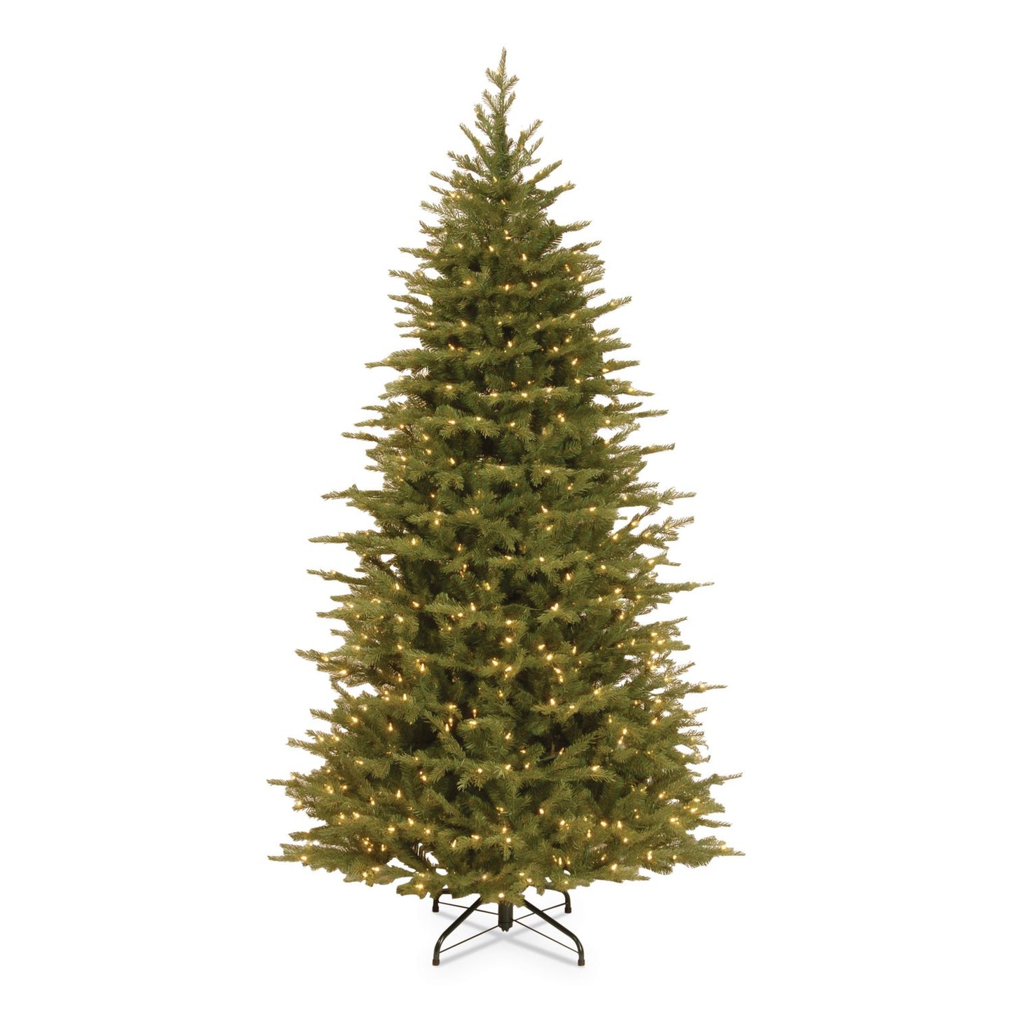 National Tree Company® Pre-Lit Nordic Spruce Slim Tree, 44" x 44" x 78", Green Tree, Green Tree Stand (NTTPENS132165)