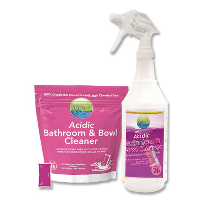 Diversey™ Acidic Bathroom and Bowl Cleaner, Lavender Scent, 4 g Packets, 12 Packets/Bag with 1 qt Spray Bottle (DVO9320999)
