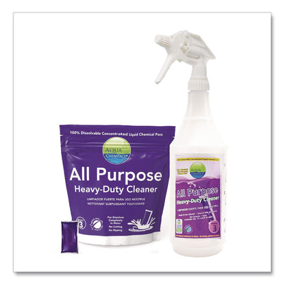 Diversey™ All Purpose Heavy-Duty Cleaner Starter Pack with 32 oz Empty Spray Bottle, Lavender Scent, 12 Chem Pacs/Carton (DVO9320998)