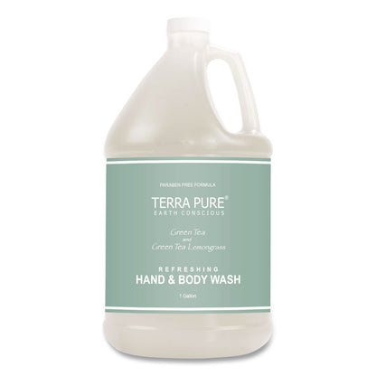 Diversified Hospitality Solutions Terra Pure Body Wash Gallon, Green Tea Lemongrass Scent, 1 gal Bottle (DHS002294EA)