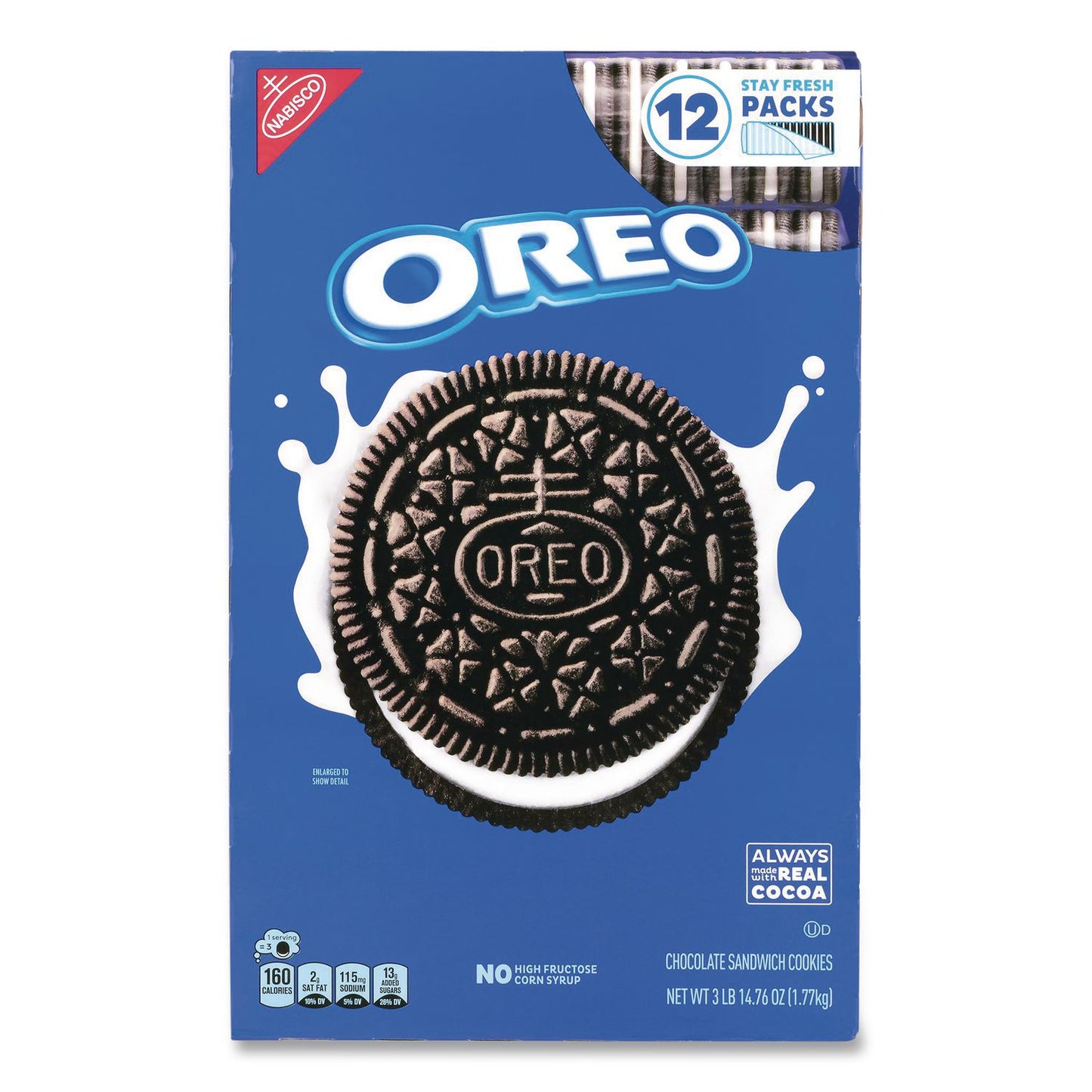 Nabisco® Cookies, Chocolate, 12 Individually Wrapped Sleeves, 3 lb 14.67 oz Box, 1 Box/Carton (GRR22002637)