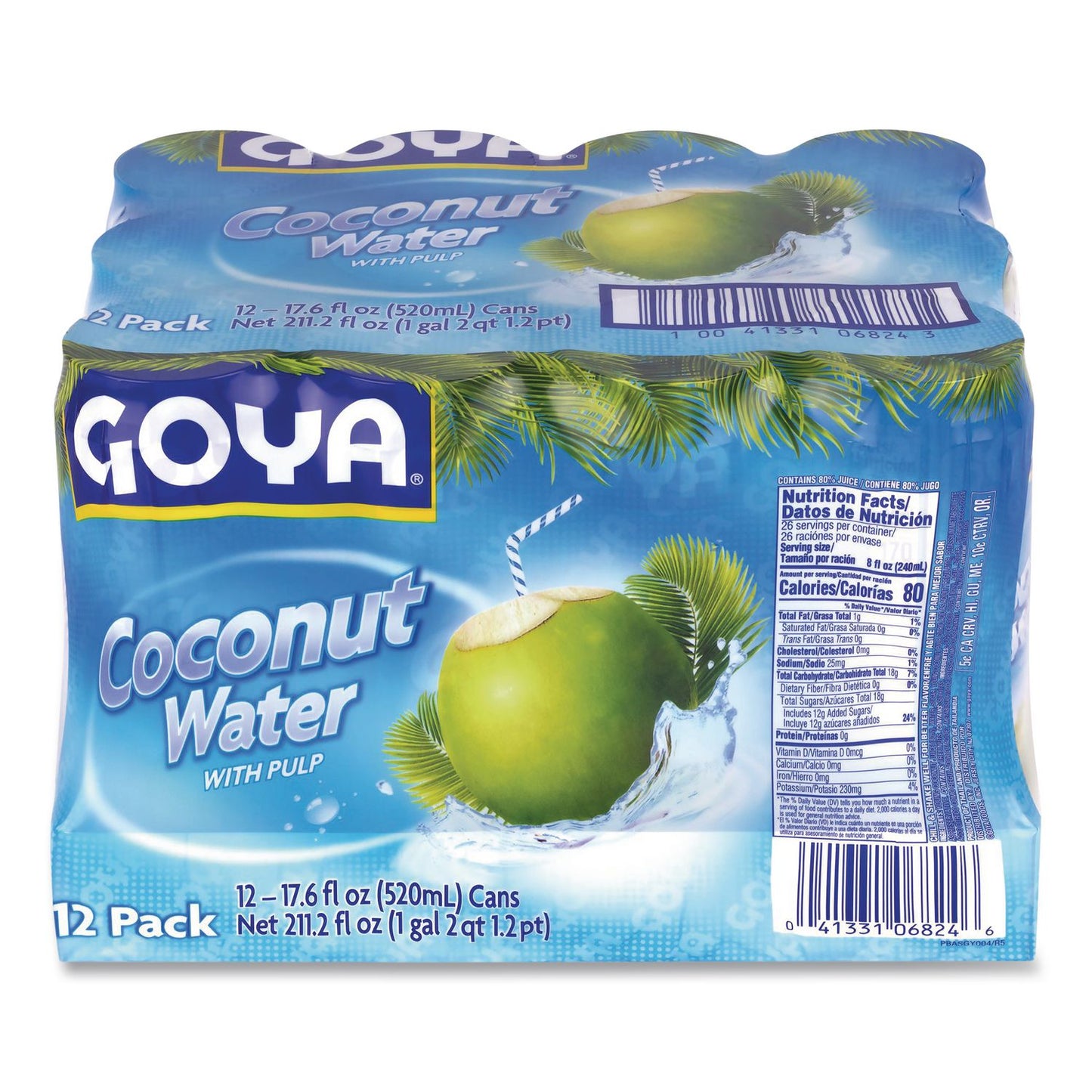 Goya® Coconut Water, Coconut, 17 oz Bottle, 12/Carton (GRR22002657)
