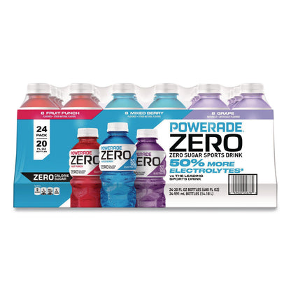 POWERADE® Zero Sports Drink, Assorted Flavors, 20 oz, 24/Carton (GRR22002679)