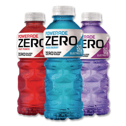 POWERADE® Zero Sports Drink, Assorted Flavors, 20 oz, 24/Carton (GRR22002679)