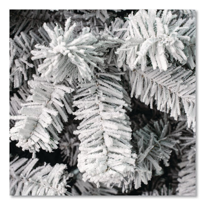 National Tree Company® Acacia Pencil Slim Flocked Tree, 26" x 26" x 88.5", Green Tree, Green Tree Stand (NTTAC10050475F)