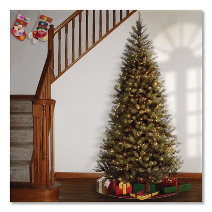 National Tree Company® Pre-Lit Aspen Spruce Slim Tree, 42" x 42" x 78", Green Tree, Green Tree Stand (NTTAP730065)