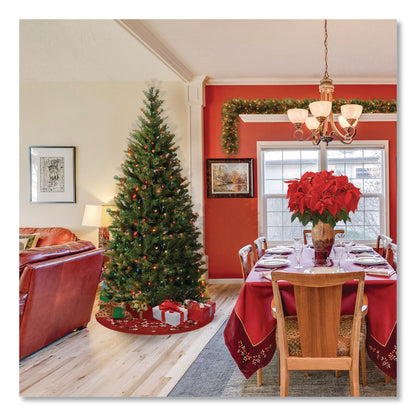 National Tree Company® Pre-Lit Aspen Spruce Slim Tree, 48" x 48" x 90", Green Tree, Green Tree Stand (NTTAP730175)