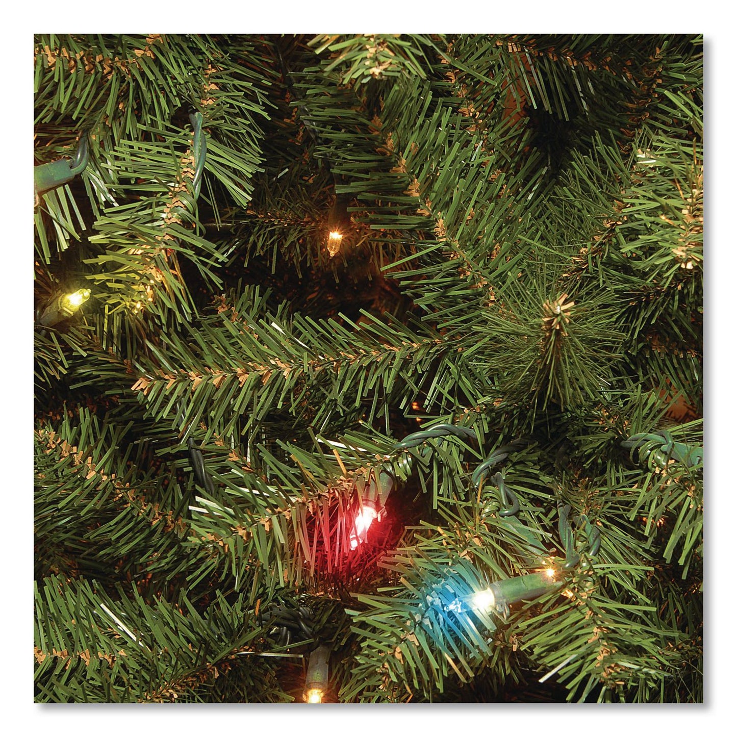 National Tree Company® Pre-Lit Aspen Spruce Slim Tree, 48" x 48" x 90", Green Tree, Green Tree Stand (NTTAP730175)