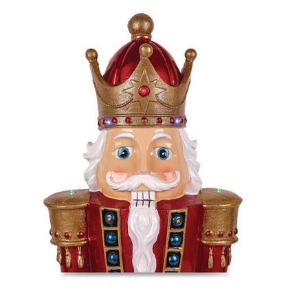 National Tree Company® Nutcracker Christmas Decor, AC Powered, Blue/Green/Red/Yellow LED Lights, 10" x 11.37" x 36.5", Red (NTTBG18492AR1)