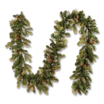 National Tree Company® Pre-Lit Carolina Pine Garland, AC Powered, Clear Incandescent Lights, 108" Long, Green (NTTCAP33069A1)