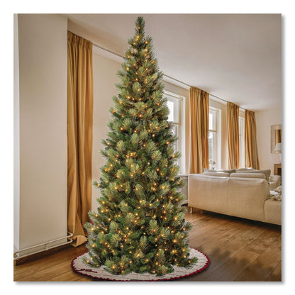 National Tree Company® Pre-Lit Charleston Pine Slim Tree, 50" x 50" x 108", Green Tree, Green Tree Stand (NTTCHR330490)