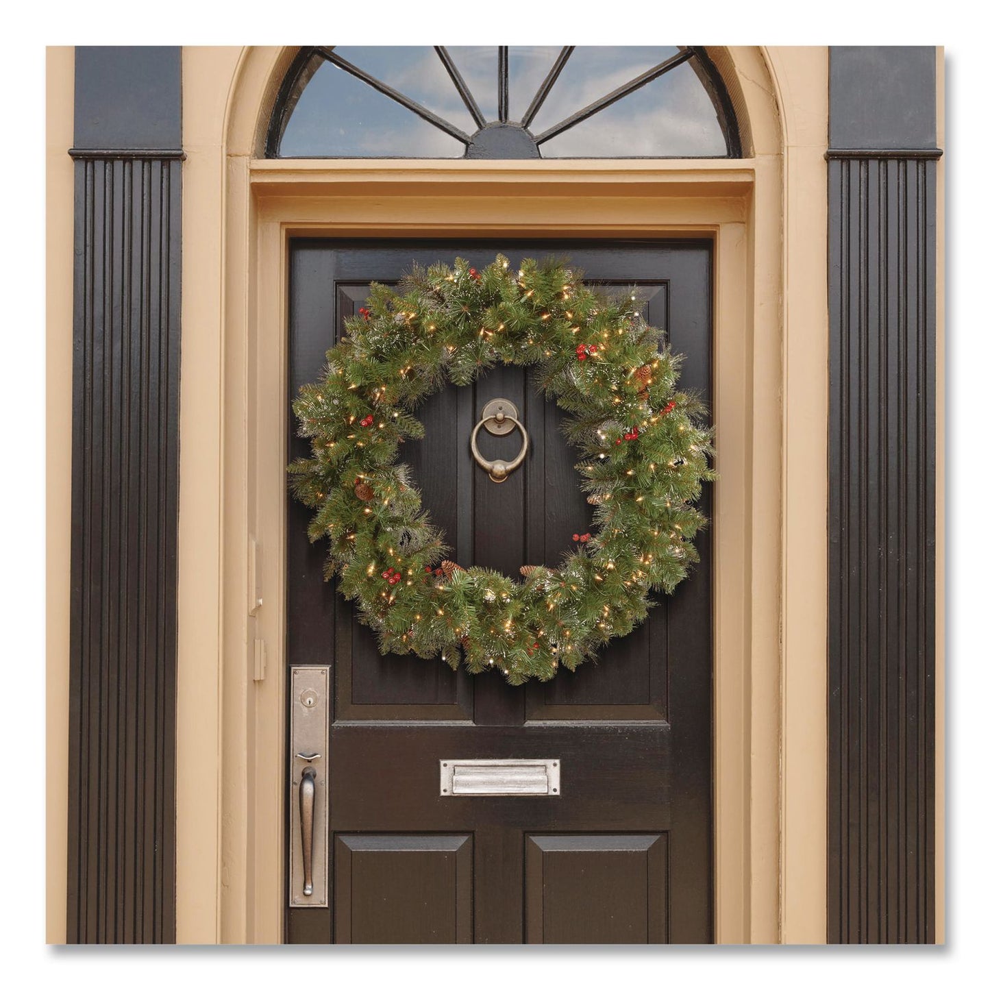 National Tree Company® Pre-Lit Crestwood Spruce Wreath, AC Powered, Clear Incandescent Lights, 36" Diameter x 5"h, Green (NTTCW730636W1)