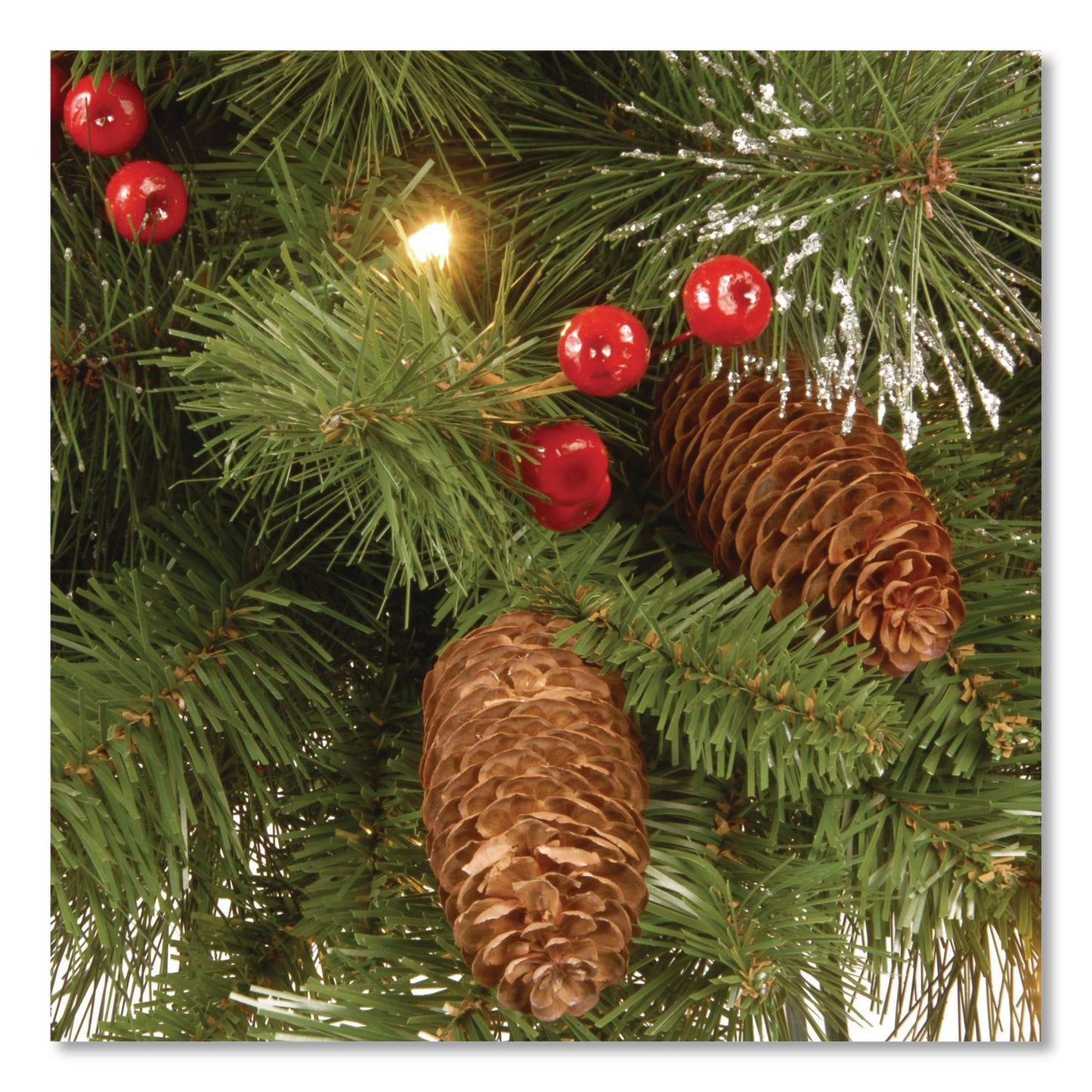 National Tree Company® Pre-Lit Crestwood Spruce Wreath, AC Powered, Clear Incandescent Lights, 36" Diameter x 5"h, Green (NTTCW730636W1)