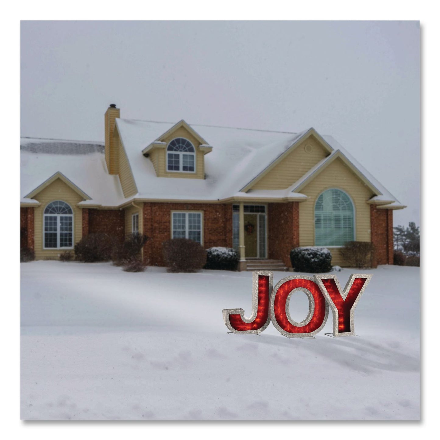 National Tree Company® Pre-Lit LED JOY Decoration, AC Powered, Blue/Green/Red LED Lights, 1.75" x 55" x 18", Red (NTTDF000021X)