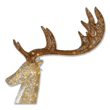 National Tree Company® Pre-Lit Crystal Champagne Standing Buck, AC Powered, Warm White LED Lights, 9" x 26" x 55", Assorted Colors (NTTDF120005U)