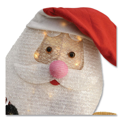 National Tree Company® Santa and Reindeer, AC Powered, Warm White LED Lights, 11.25" x 30.75" x 33.5", Champagne (NTTDF245001C)