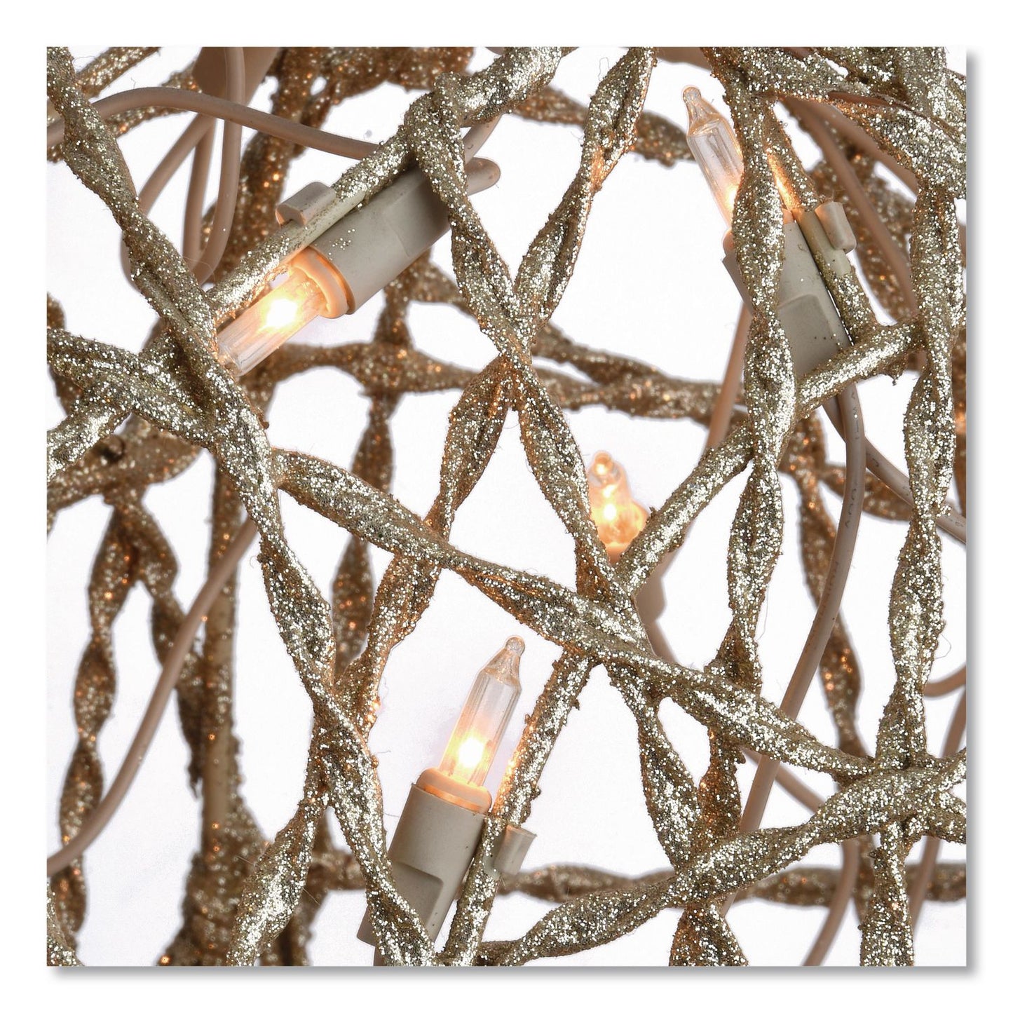 National Tree Company® Champagne Glitter Deer Family, AC Powered, Warm White LED Lights, 27" x 8.5" x 60", Champagne (NTTDF370001U)