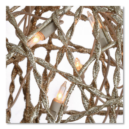 National Tree Company® Champagne Glitter Deer Family, AC Powered, Warm White LED Lights, 27" x 8.5" x 60", Champagne (NTTDF370001U)
