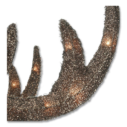 National Tree Company® Champagne Glitter Deer Family, AC Powered, Warm White LED Lights, 27" x 8.5" x 60", Champagne (NTTDF370001U)