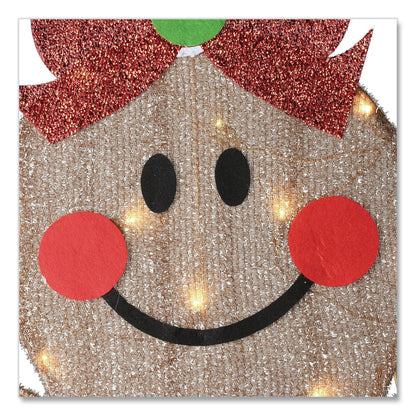 National Tree Company® Pre-Lit Gingerbread Cookie Couple, AC Powered, Warm White LED Lights, 12" x 24" x 35", Assorted Colors (NTTDF21080006L)