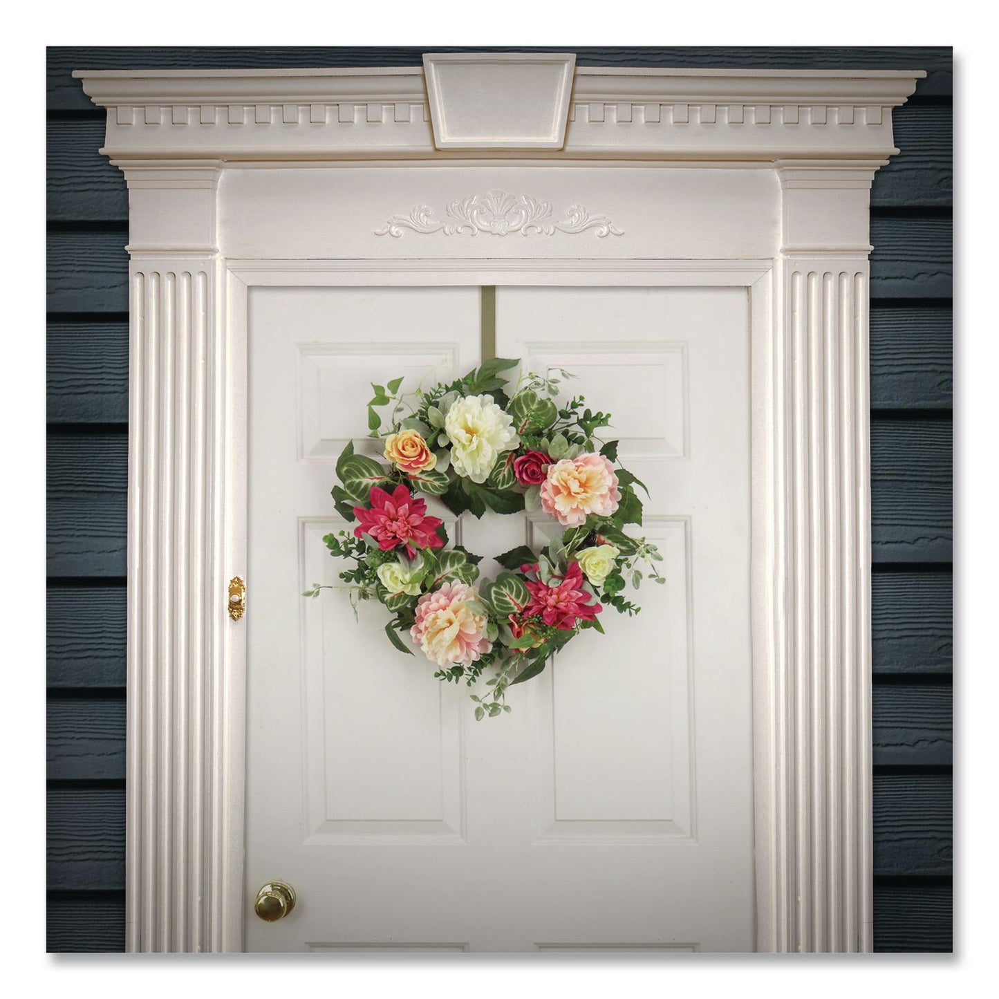 National Tree Company® Mixed Garden Flowers Spring Wreath, 22" Diameter x 5"h, Pink (NTTDL8765F22217)