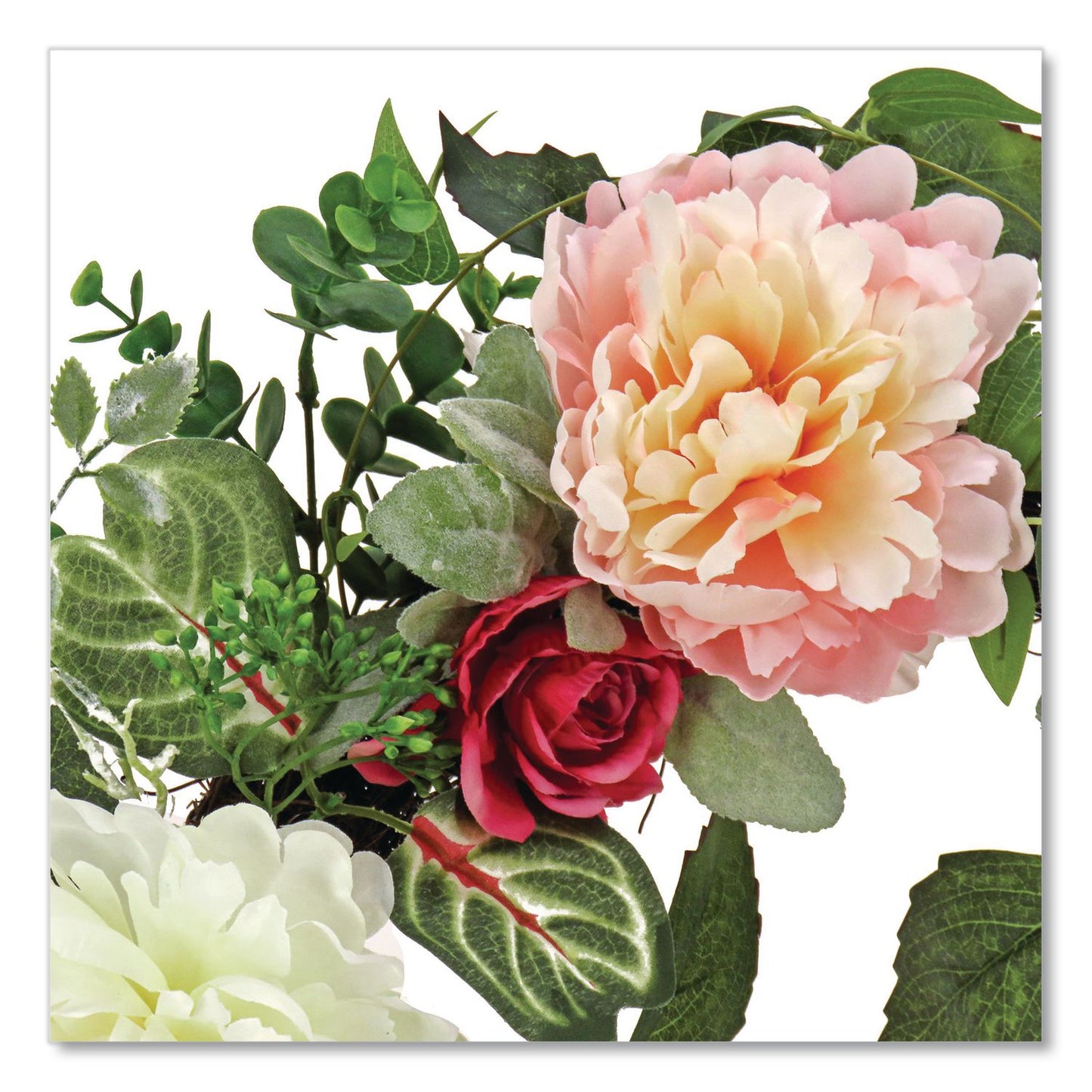 National Tree Company® Mixed Garden Flowers Spring Wreath, 22" Diameter x 5"h, Pink (NTTDL8765F22217)