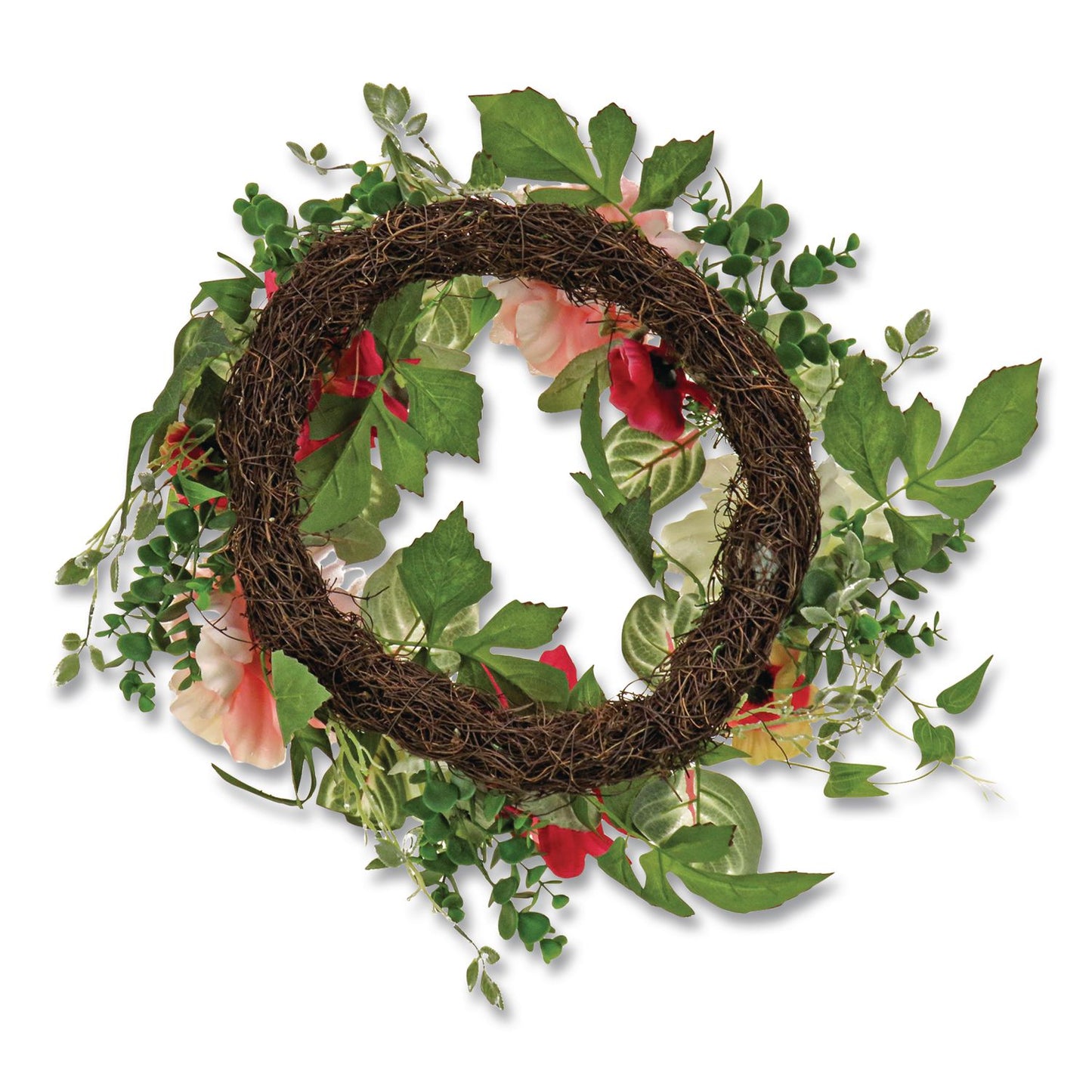 National Tree Company® Mixed Garden Flowers Spring Wreath, 22" Diameter x 5"h, Pink (NTTDL8765F22217)