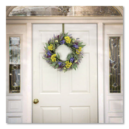 National Tree Company® Pansy and Lavender Wreath, 22" Diameter x 4.5" h, Yellow (NTTDL8765F22224)