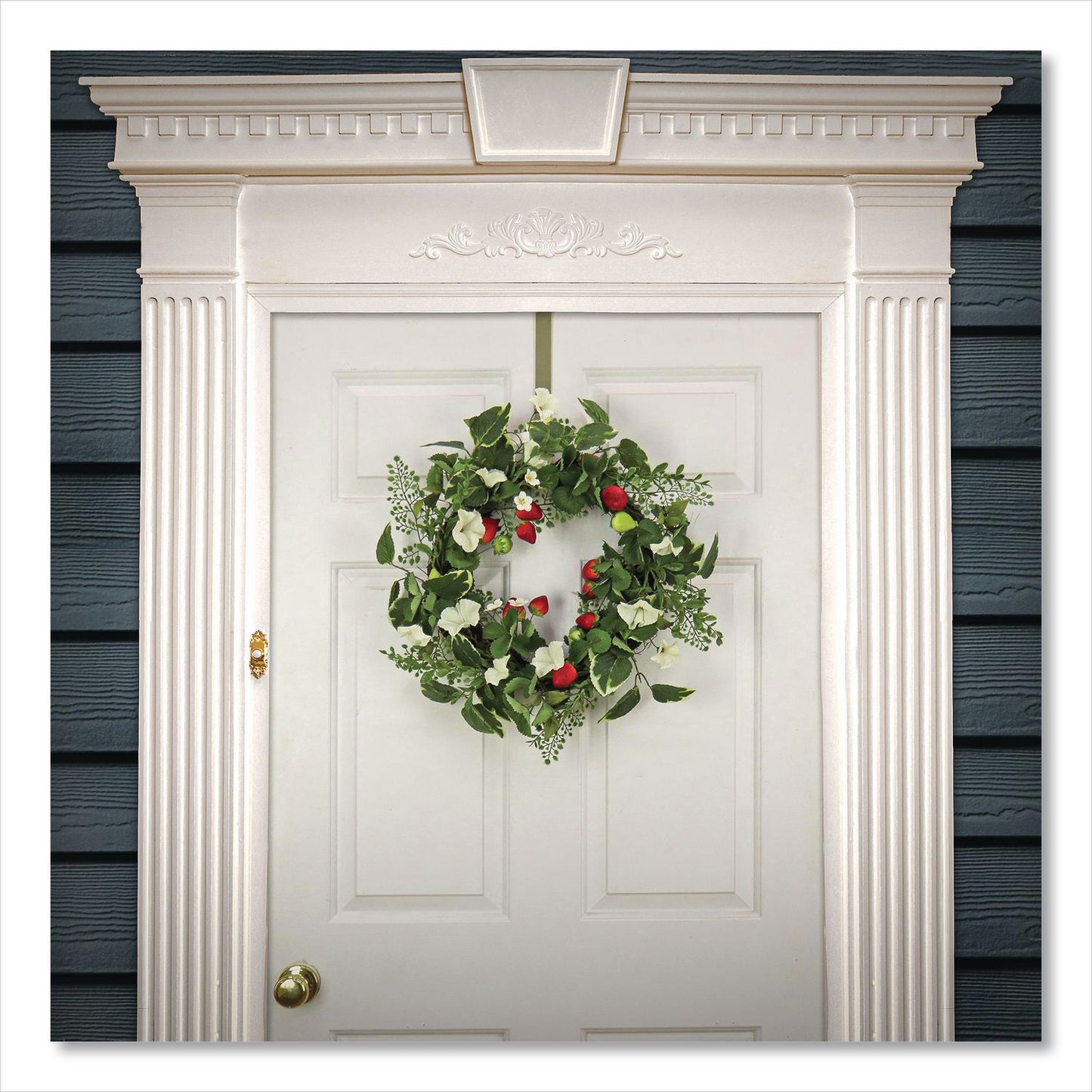 National Tree Company® Petunia and Strawberry Wreath, 22" Diameter x 5"h, White (NTTDS69S21G9324)