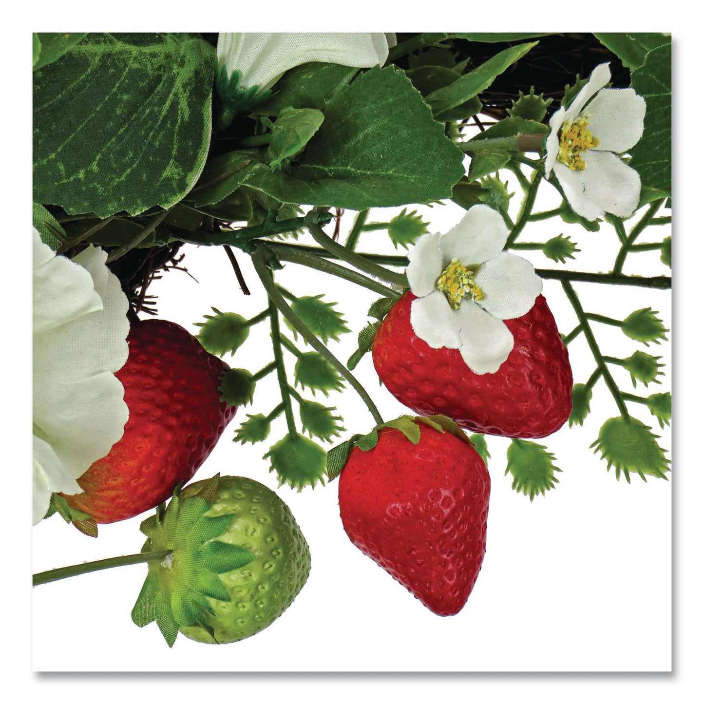 National Tree Company® Petunia and Strawberry Wreath, 22" Diameter x 5"h, White (NTTDS69S21G9324)