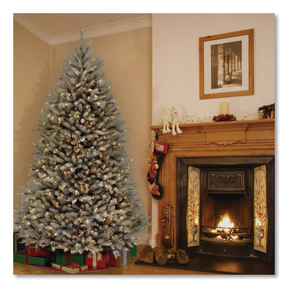 National Tree Company® Pre-Lit Dunhill Fir Blue Spruce Tree, 59" x 59" x 90", Blue Tree, Green Tree Stand (NTTDUBH75LO)