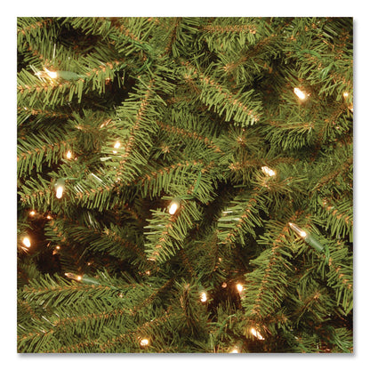 National Tree Company® Pre-Lit Dunhill Fir Tree with PowerConnect, Dual Color Lights, 52" x 52" x 84", Green Tree, Green Tree Stand (NTTDUH3D3070)