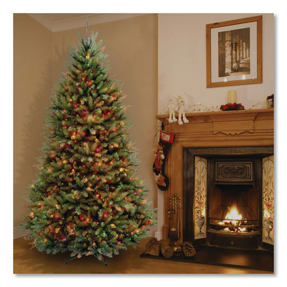 National Tree Company® Pre-Lit Dunhill Fir Tree, 59" x 59" x 90", Green Tree, Green Tree Stand (NTTDUH75RLO)