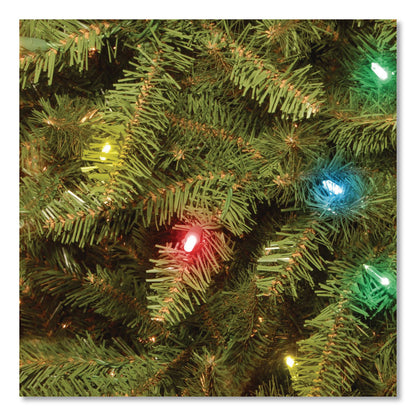 National Tree Company® Pre-Lit Dunhill Fir Tree, 59" x 59" x 90", Green Tree, Green Tree Stand (NTTDUH75RLO)