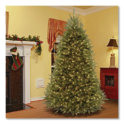 National Tree Company® Pre-Lit Dunhill Fir Tree, 66" x 66" x 108", 900 Clear Lights, Green Tree, Green Tree Stand (NTTDUH90LO)