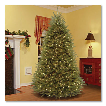 National Tree Company® Pre-Lit Dunhill Fir Tree, 66" x 66" x 108", 1,100 Clear Lights, Green Tree, Green Tree Stand (NTTDUH90LOS6)