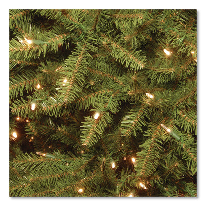 National Tree Company® Pre-Lit Dunhill Fir Tree, 66" x 66" x 108", 1,100 Clear Lights, Green Tree, Green Tree Stand (NTTDUH90LOS6)