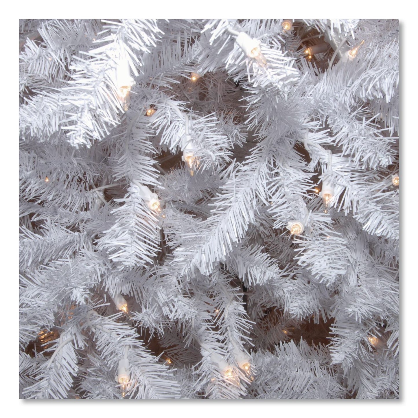 National Tree Company® Pre-Lit Dunhill Fir White Tree, 59" x 55" x 84", White Tree, White Tree Stand (NTTDUWH70LO)