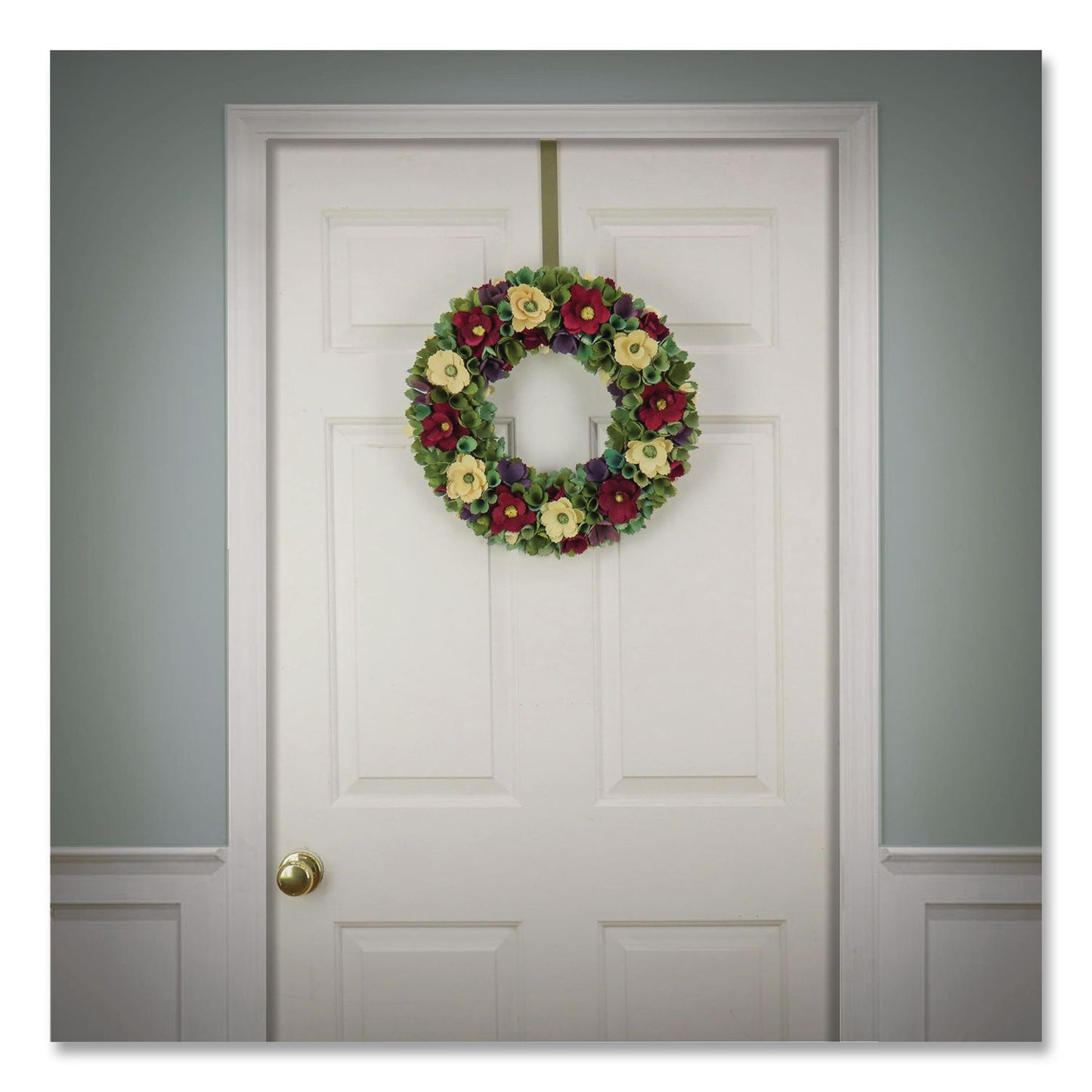 National Tree Company® Red and Cream Floral Wreath, 18" x 18" x 3.93", Red (NTTEG79B0027181)