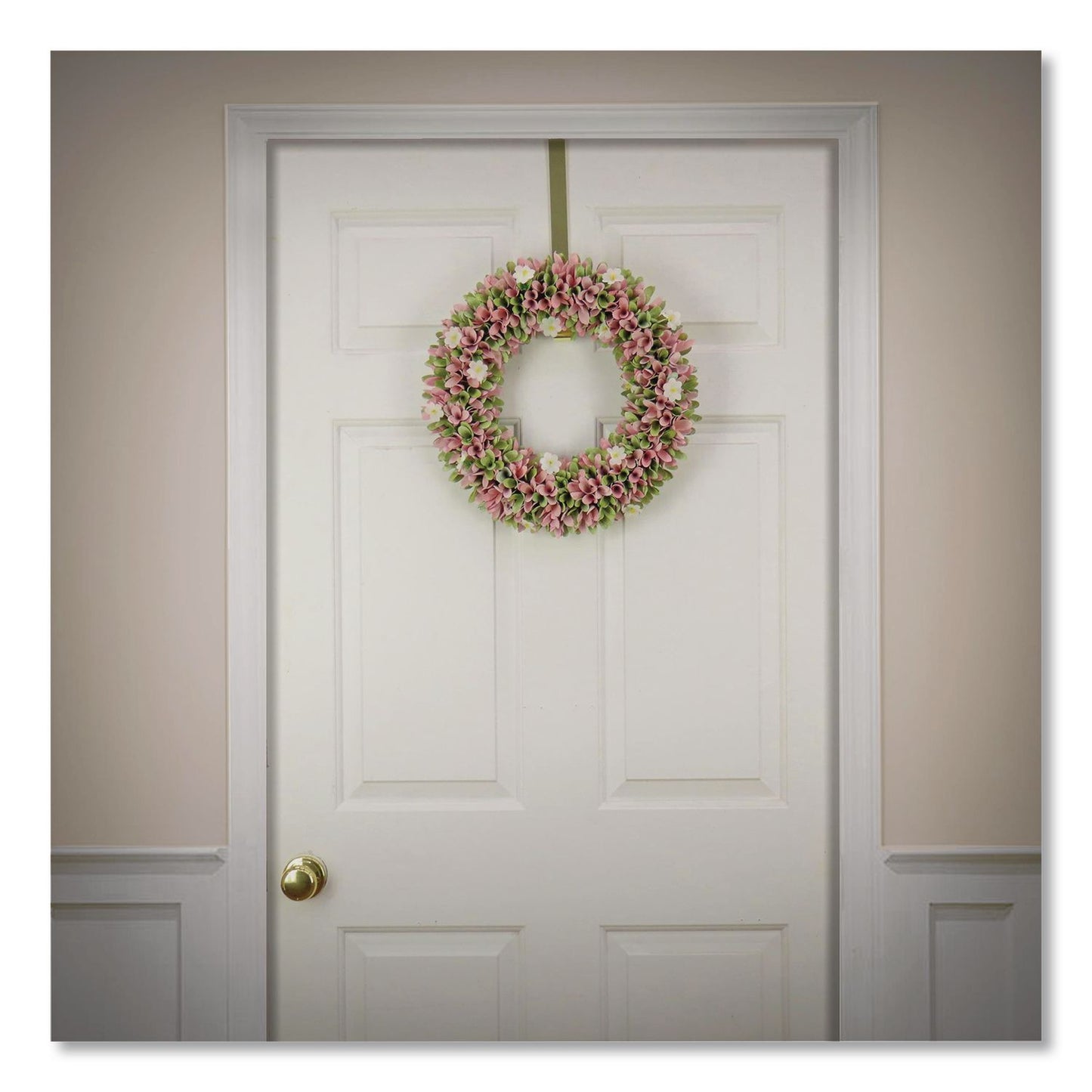 National Tree Company® Spring Pink Floral Wreath, 18" x 18" x 3.93", Pink (NTTEG79C0055181)